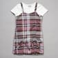 Girls (7-16) Rare Editions Short Sleeve Tee w/ Plaid Bow Jumper - image 1