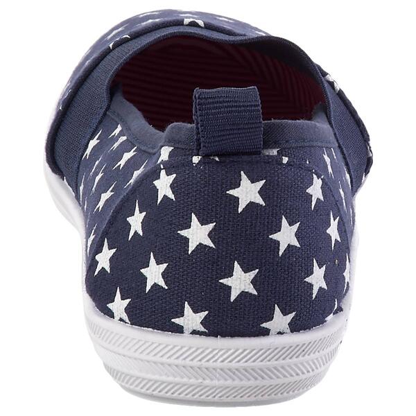 Womens Ashley Blue Navy with Stars Canvas Slip Ons