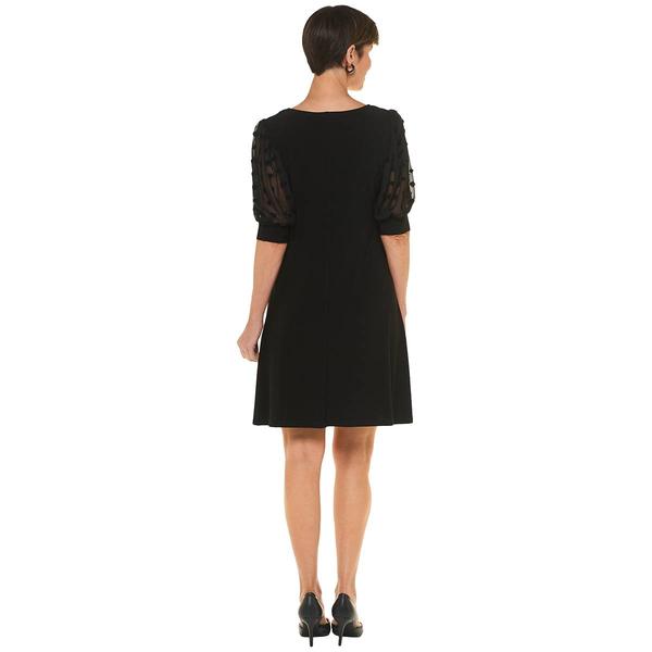 Womens MSK Short Puff Sleeve Solid Shift Dress
