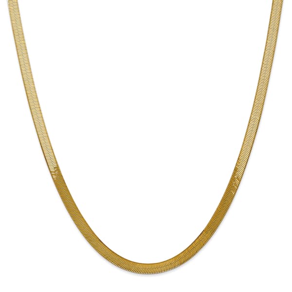 Unisex Gold Classics&#40;tm&#41; 5.0mm. 14k Silky Herringbone Chain Necklace - image 
