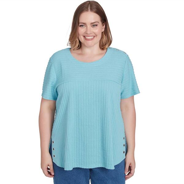 Plus Size Alfred Dunner Classics Solid Texture Knit Tee - image 