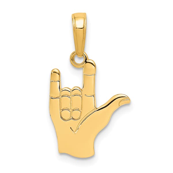 Gold Classics&#40;tm&#41; 14kt. I Love You Hand/Sign Language Pendant - image 