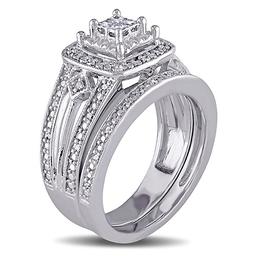 Loveblooms™ Princess & Round Diamond Bridal Ring Set