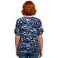 Petite AK Anne Klein Short Pinch Sleeve Abstract Floral Blouse - image 2