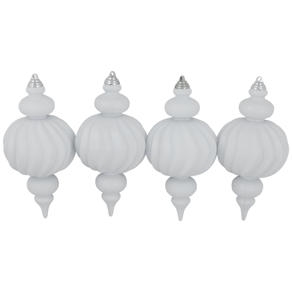 Northlight 4ct. Shatterproof White Finial Christmas Ornaments