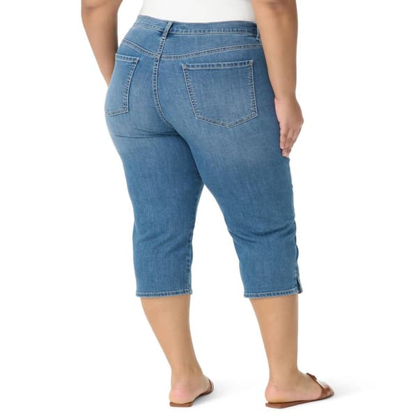 Plus Size Gloria Vanderbilt Amanda Denim Capris w/ Slit Hem