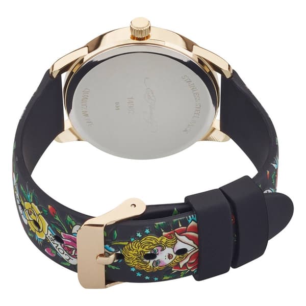 Womens Ed Hardy Printed Strap Crystal Watch - 14982G-42-G01