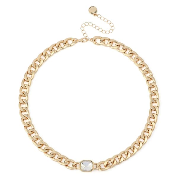 Steve Madden Gold Stone Collar Necklace