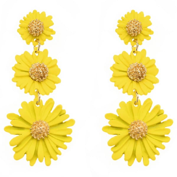 Ashley Cooper(tm) Yellow Daisy Tier Earrings - image 