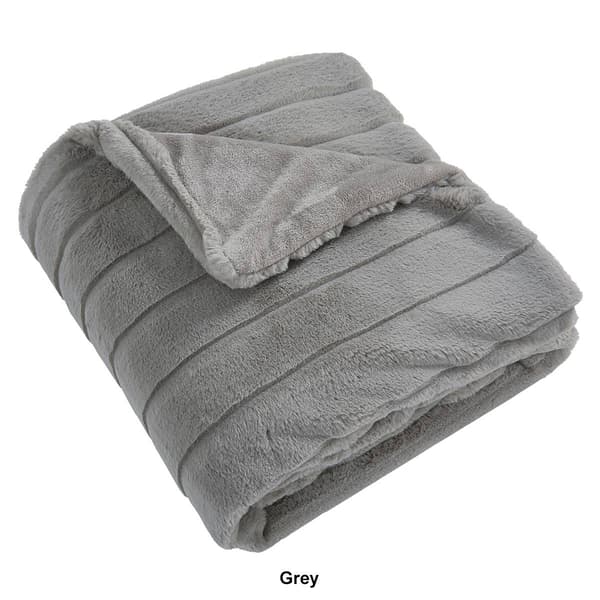 Videri Home Faux Fur Stripe Throw & Pillow Gift Set