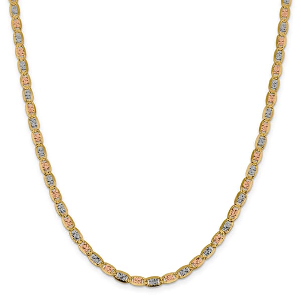 Unisex Gold Classics&#40;tm&#41; 4.65mm. 14k Tri-Color Valentino Necklace