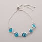 Fine Silver Plated Blue Evil Eye Adjustable Bracelet - image 1