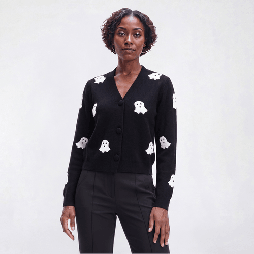 Womens Rio & Rian Long Sleeve Ghost Cropped Cardigan