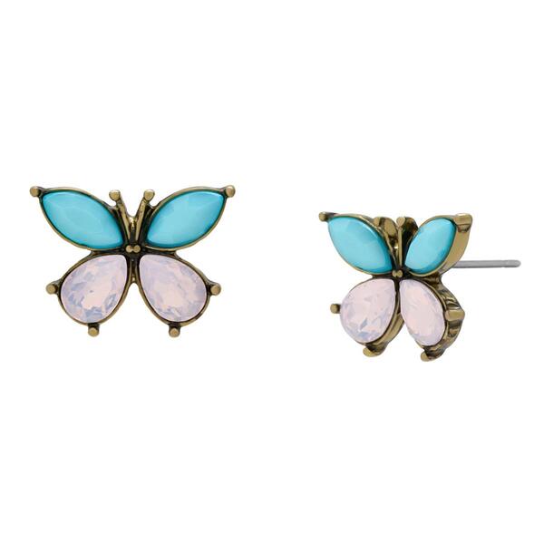 Betsey Johnson Boho Butterfly Stud Earrings - image 