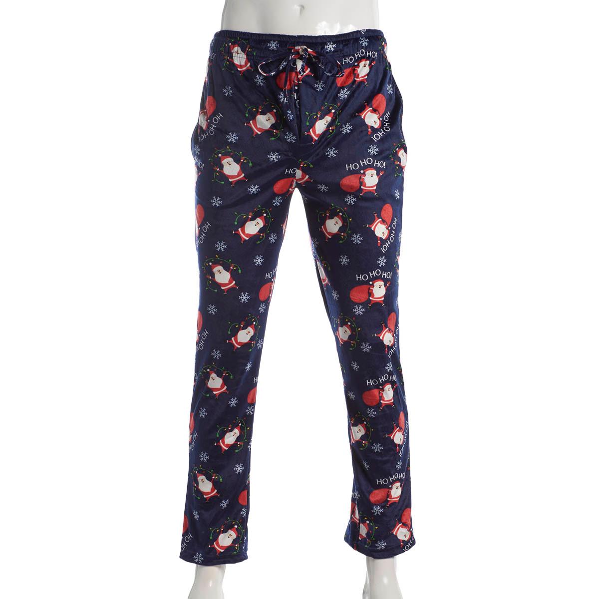 Mens Preswick & Moore® Ho Ho Ho Santa Silky Fleece Pajama Pants