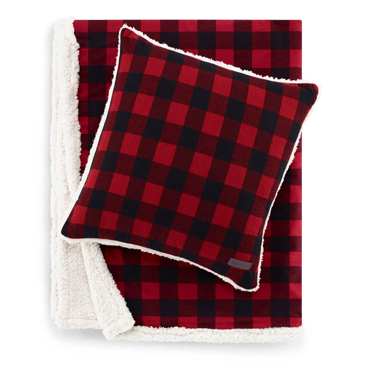 Eddie Bauer Cabin Plaid Throw and Pillow Set