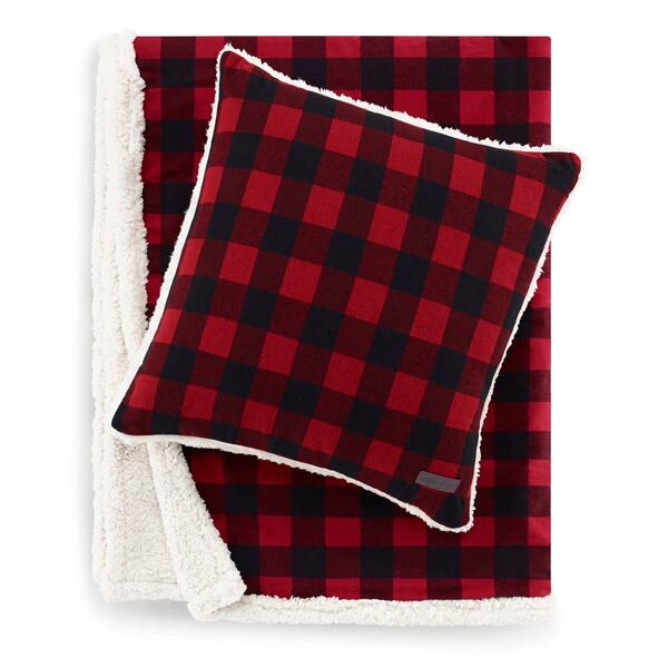 Eddie Bauer Cabin Plaid Throw and Pillow Set - image 