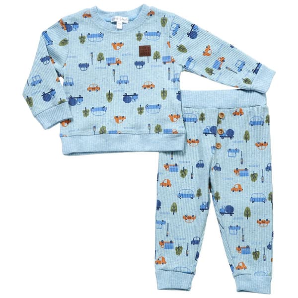 Baby Boy (12-24M) Emily & Oliver(R) Cars Long Sleeve & Pants Set - image 