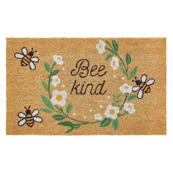 VCNY Home Multicolor Bee Kind Outdoor Coir Doormat
