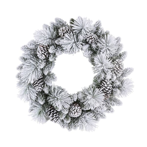 Puleo International 32in. Flocked Berkshire Spruce Wreath - image 