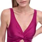 Womens DKNY Shimmer One Piece Twist Keyhole Swimsuit - image 3
