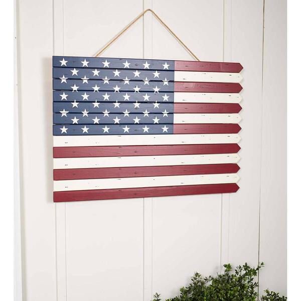 Evergreen Wooden Americana Flag - image 