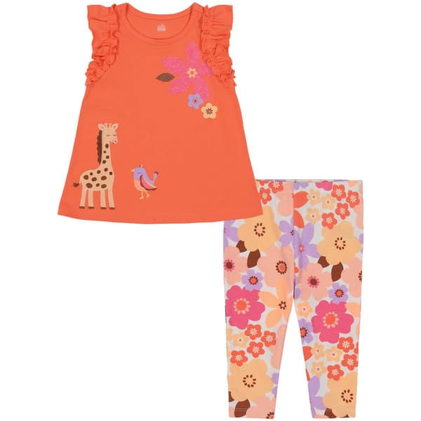 P/H 1/1/24 Baby Girl &#40;12-24M&#41; Kids Headquarters Giraffe Capri Set - image 