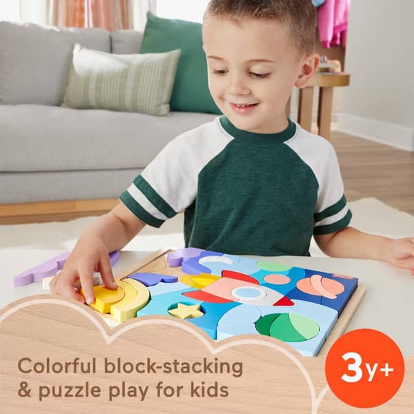 Fisher-Price Wood Space Puzzle Blocks