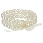 Simulated Cream Pearl Stretch Bracelet - image 1