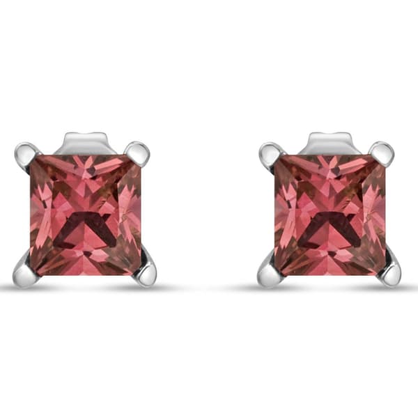 Haus of Brilliance 1/2ctw. Lab Grown Pink Diamond Square Earrings