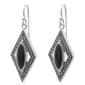 Marsala Marcasite & Onyx Diamond-Shaped Drop Earrings - image 1