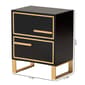 Baxton Studio Giolla Glam & Luxe Black Wood 2-Drawer Nightstand - image 8