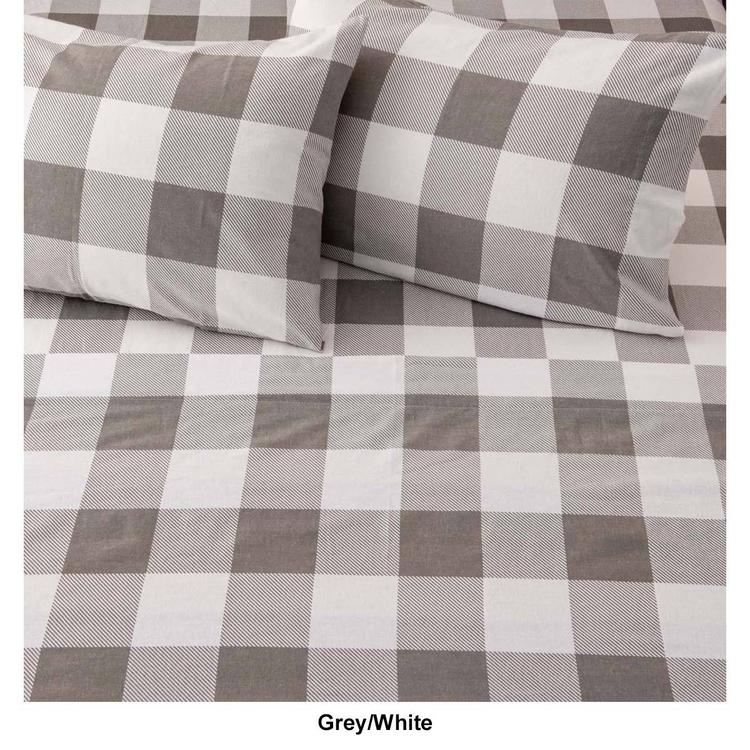 Freshfolds Premium Turkish Cotton Plaid Flannel 4pc. Sheet Set