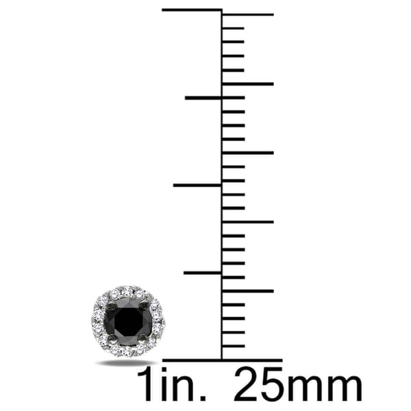 Radiant Rainbow™ 1/2ct. Halo Black Diamond Stud Earrings
