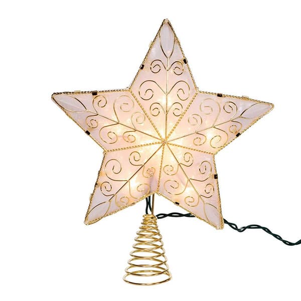 Kurt Adler UL 10-Light 8.5in. Gold Reflector Star Treetop
