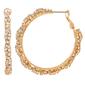 Jessica Simpson Imitation Yellow Gold Rhinestone Hoop Earrings - image 1
