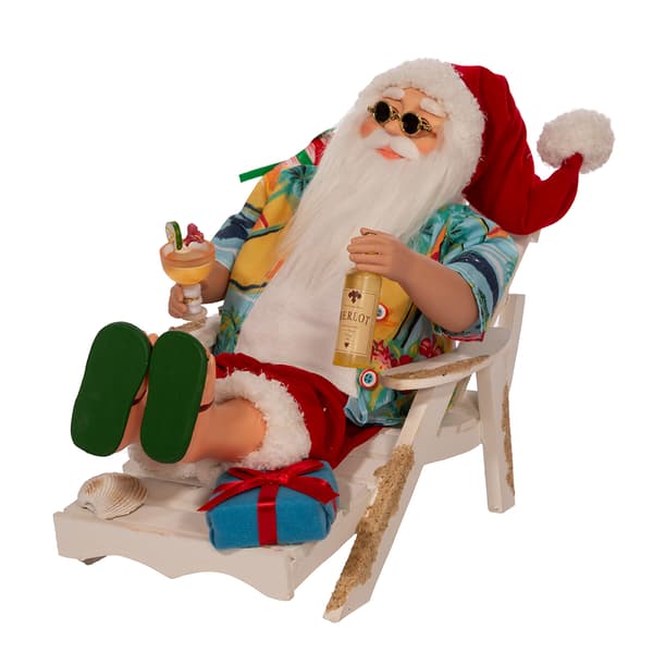 Kurt S. Adler 11.5in. Santa Beach Chair Figurine
