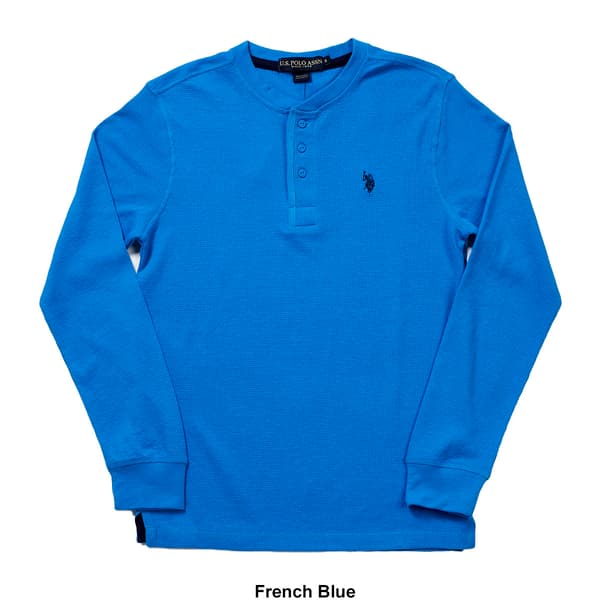 Mens U.S. Polo Assn.&#174; Solid Thermal 3 Button Henley