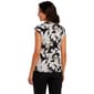 Petite AK Anne Klein Cap Sleeve Split Neck Floral Blouse - image 2