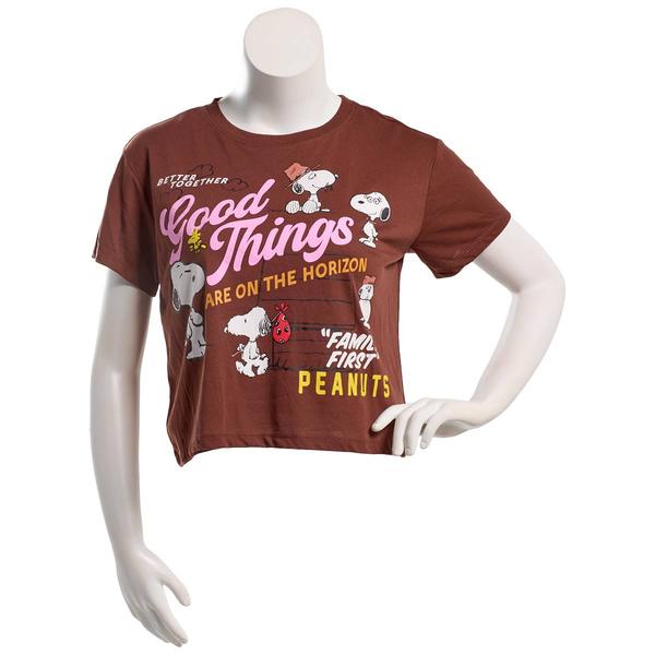 Juniors Freeze Snoopy Good Things Puff Skimmer Tee