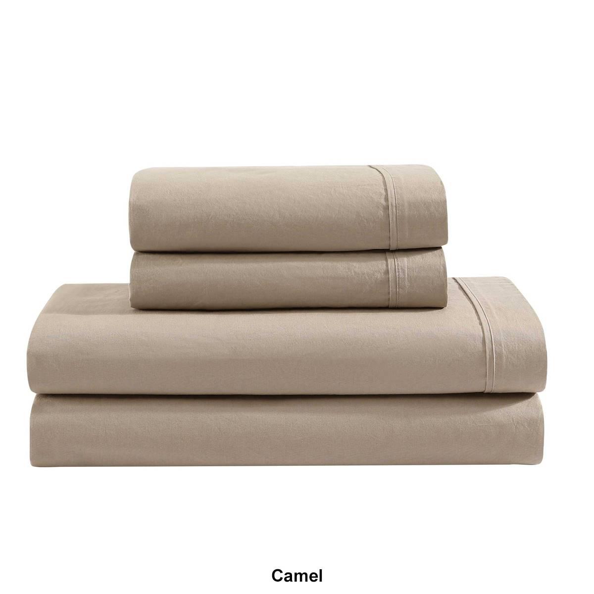 Calvin Klein Washed Percale Cotton 4pc. 200 TC Sheet Set