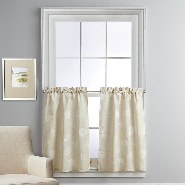 Seashell Print Tier Curtains