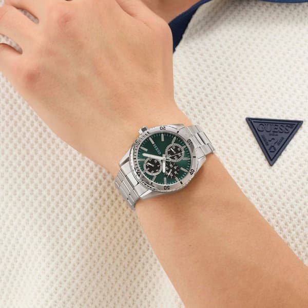 Mens Guess Green Multi-Function Dial Watch - GW1061G1