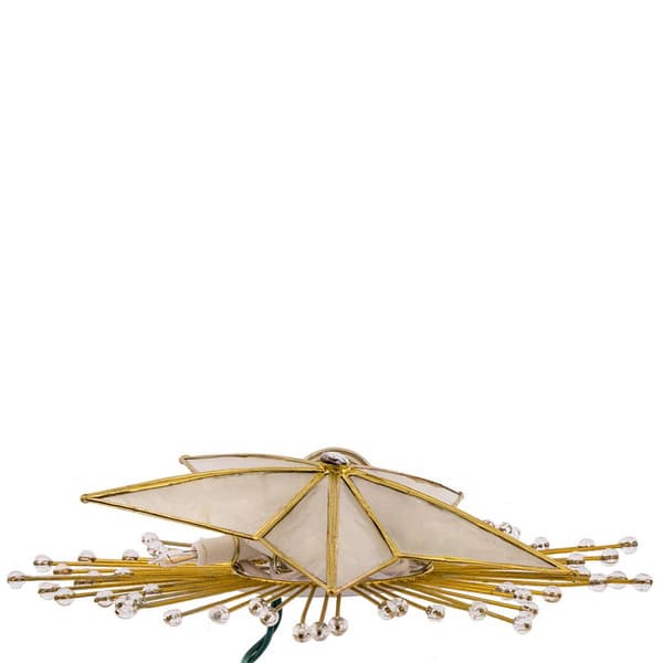 Kurt Adler 10in 5-Point Capiz Star Treetop w/ Rays & Beads