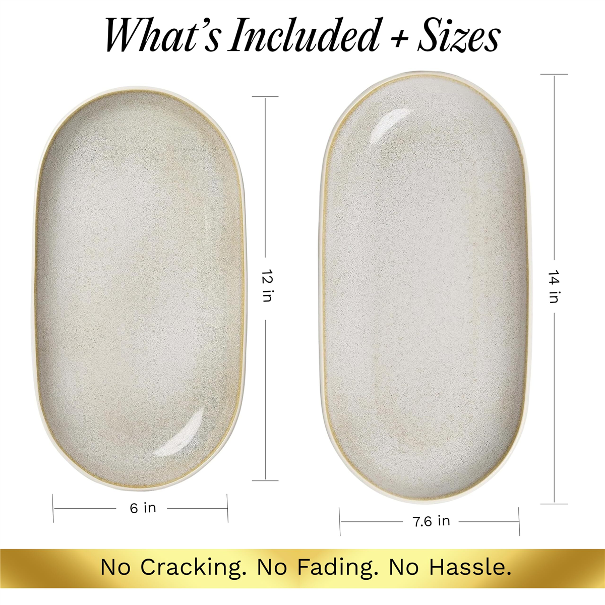 Sango Anderson Cream Large Stoneware Serving Platters - Set of 2