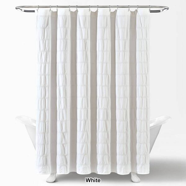 Lush Décor® Waffle Stripe Woven Cotton Shower Curtain