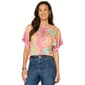 Womens Democracy Short Dolman Sleeve Placement Print Knit Top - image 1
