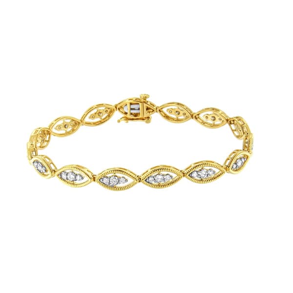 Haus of Brilliance 10kt. Yellow Gold Diamond Link Bracelet - image 