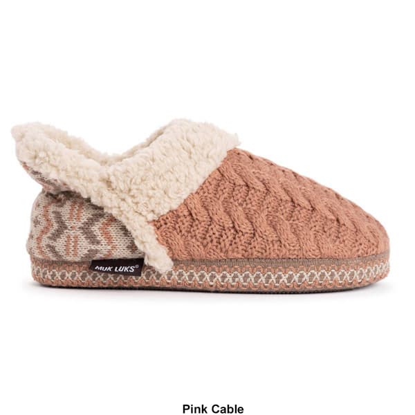 Womens MUK LUKS® Magdalena Ruched Cable Slippers