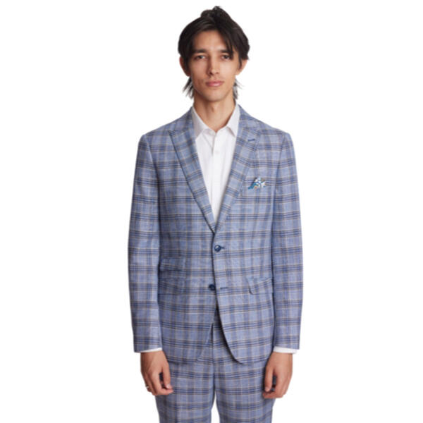 Mens Paisley & Gray&#40;R&#41; Check Jacket - Blue/Tan - image 